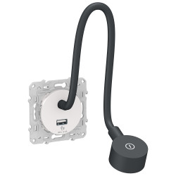 Odace - liseuse - avec prise USB-A - 2,1A - blanc.S520002