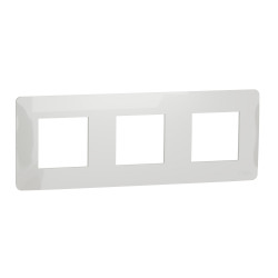 Unica Studio - plaque de finition - Blanc - 3 postes.NU200618