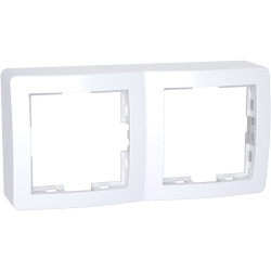 AlrÃ©a. Cadre saillie std double. 62x124mm. prof. 31mm. blanc polaire ALB61442P